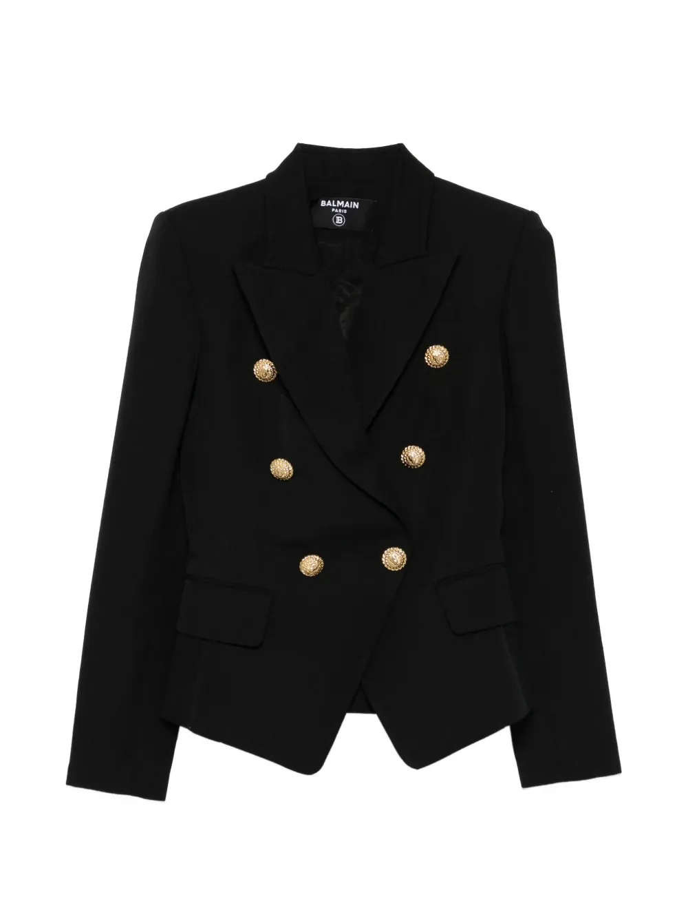Balmain double-breasted wool blazer - Black