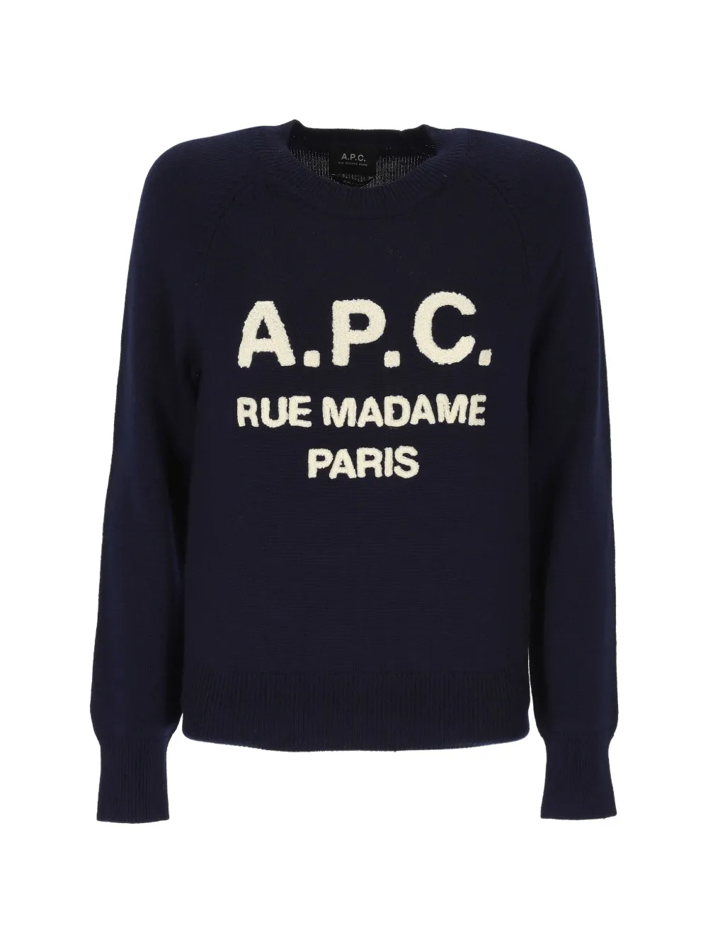 A.P.C. Maglione con logo ricamato e maniche raglan - Blu
