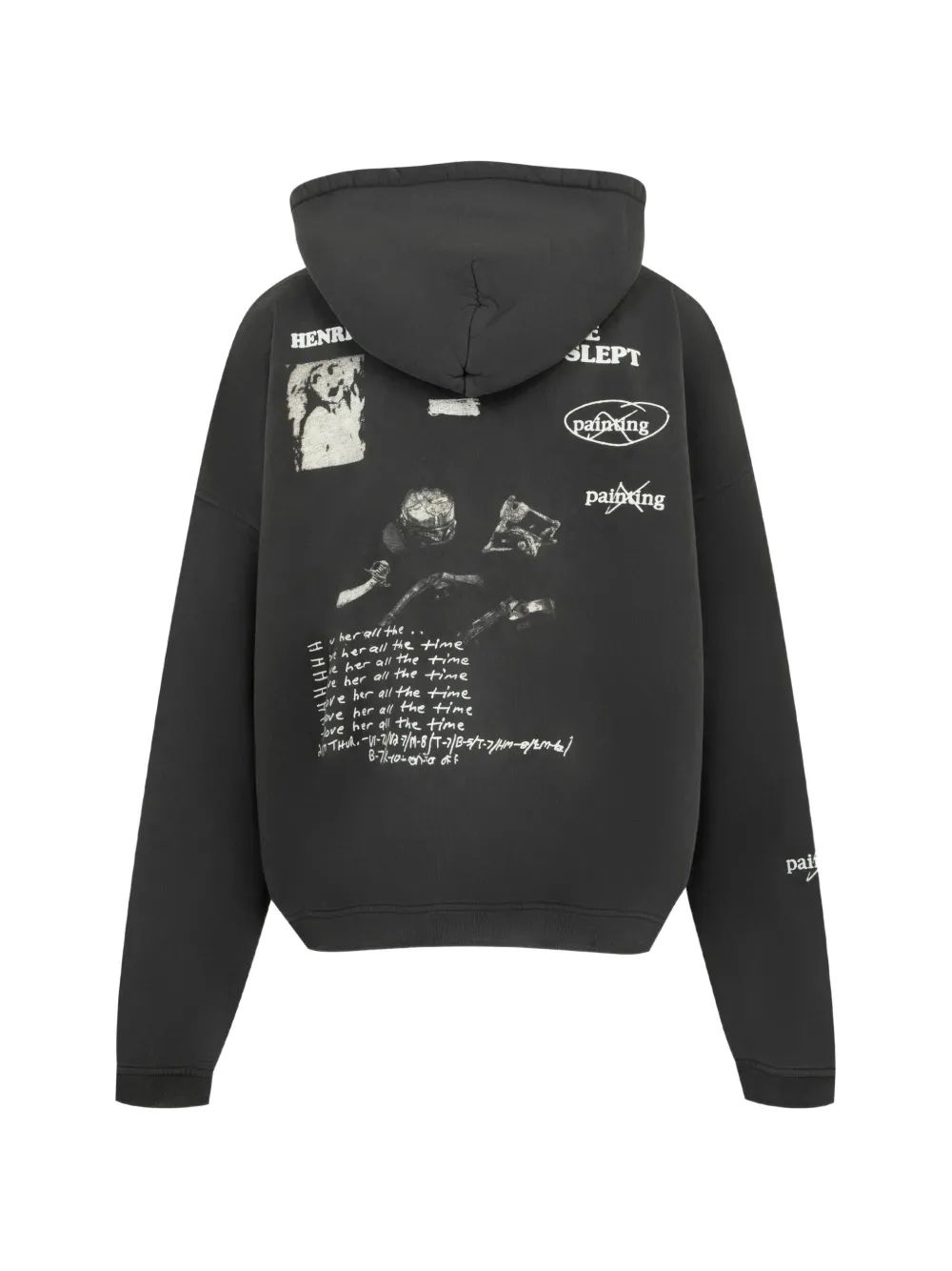 Enfants Riches Déprimés Boxy hoodie met grafische print Zwart