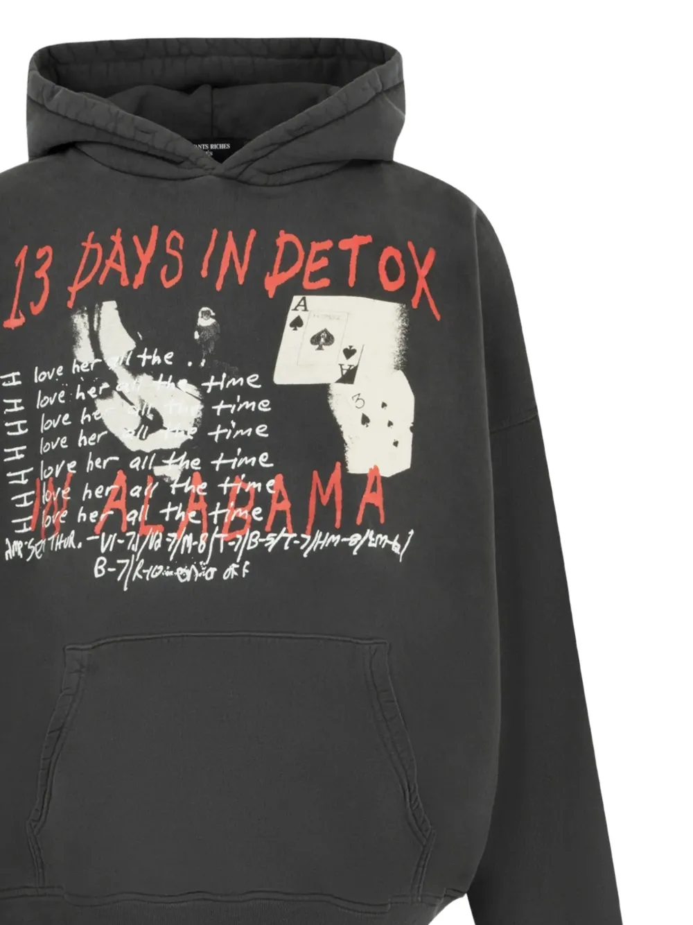Enfants Riches Déprimés Boxy hoodie met grafische print Zwart