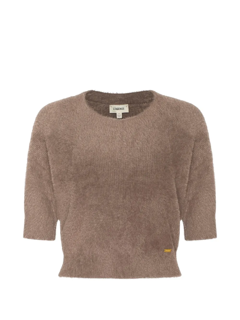 L'Agence Guinevere fuzzy-knit T-shirt - Marrone