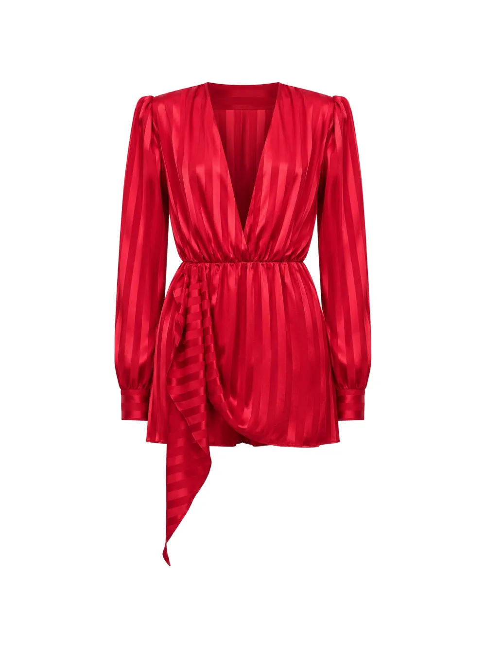 Ronny Kobo Abigail striped satin mini dress - Rosso