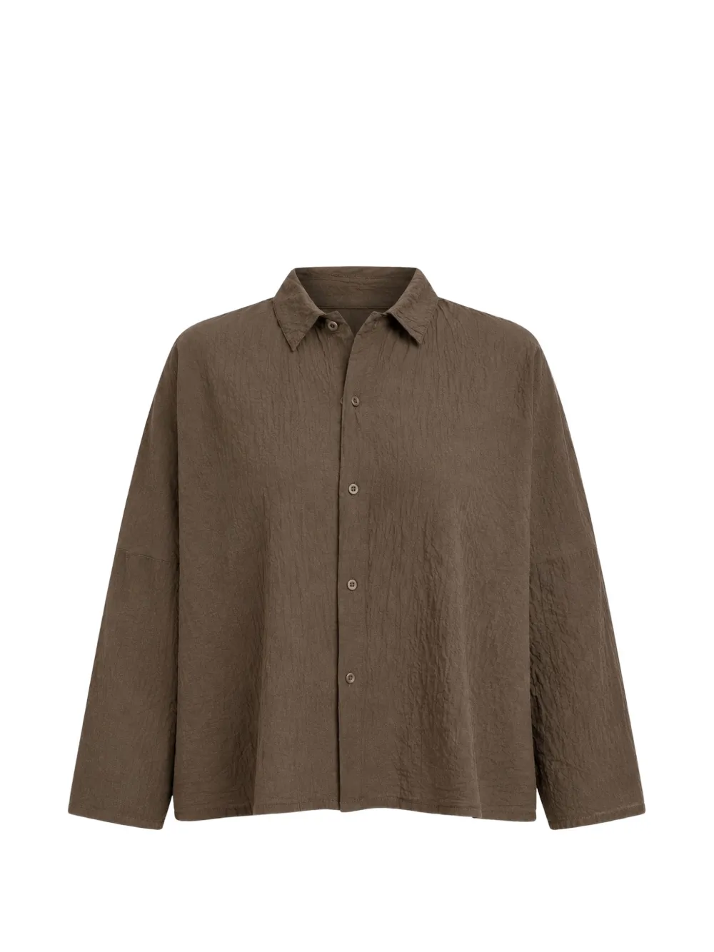 Labo Art Tina crinkled button-down cotton shirt - Marrone