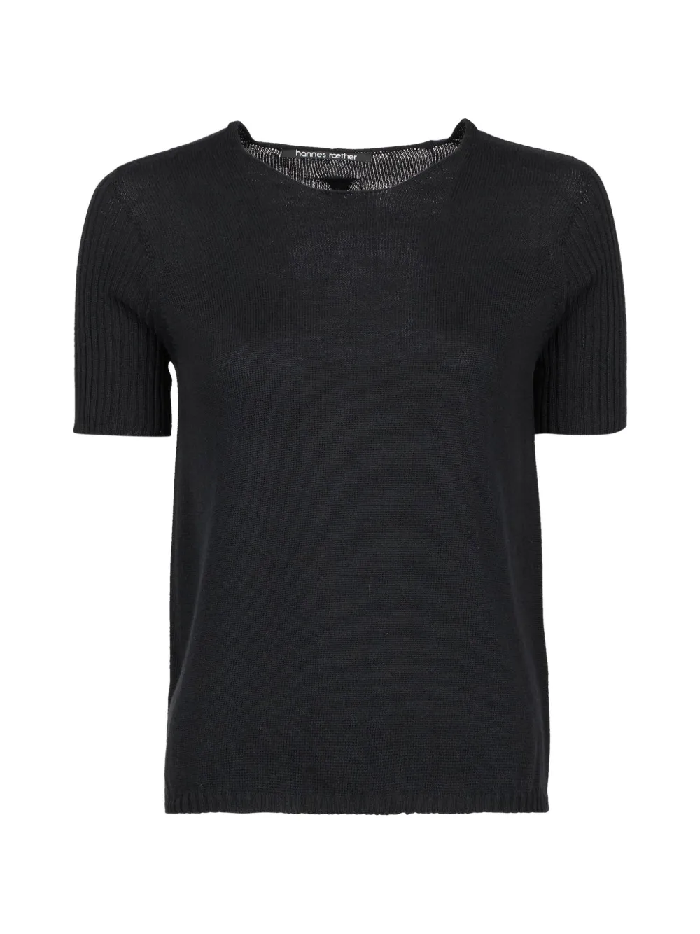 Hannes Roether ribbed-knit short-sleeve T-shirt - Nero