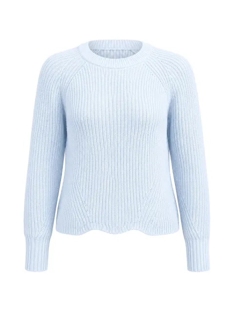 Autumn Cashmere scallop-edge shaker-stitch sweater