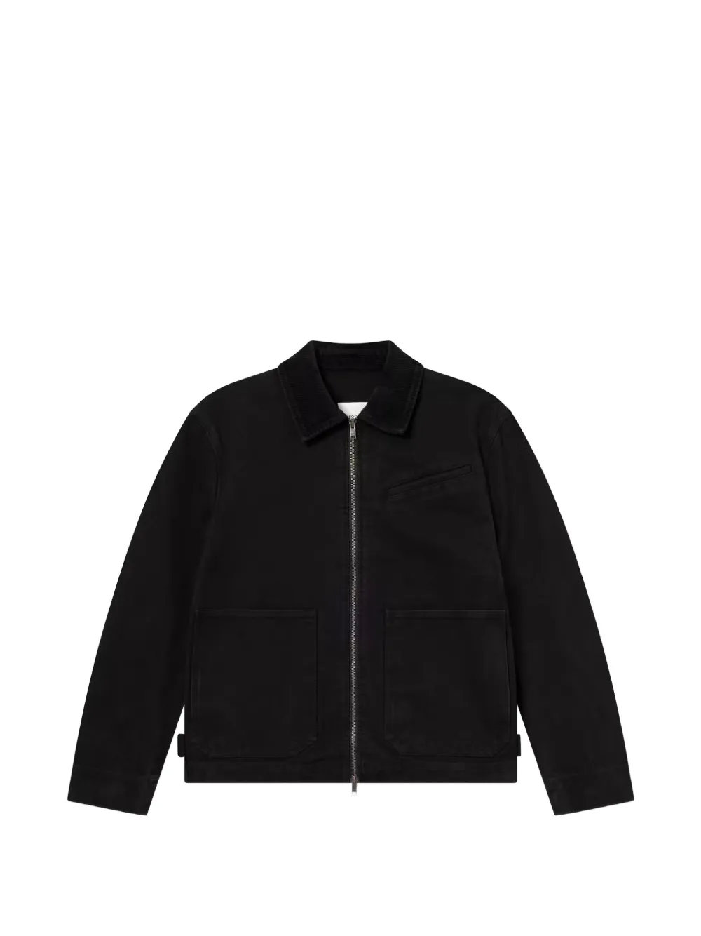 Wood Wood Bo corduroy-collar zip-up cotton jacket - Nero
