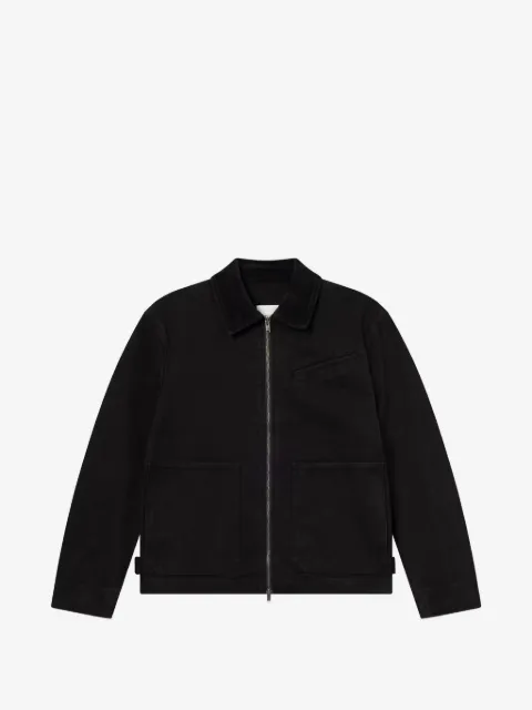 Wood Wood Bo corduroy-collar zip-up cotton jacket