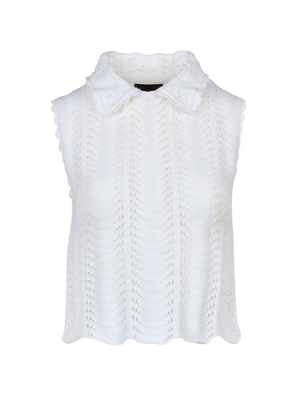 Smythe Club Crochet-knit Cotton Tank Top In White