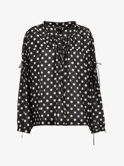 Hannes Roether polka-dot drawstring blouse