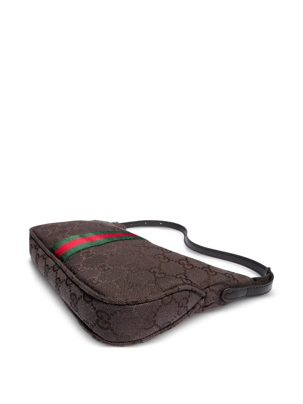 Gucci Lunetta kleine schoudertas met Web-detail Bruin