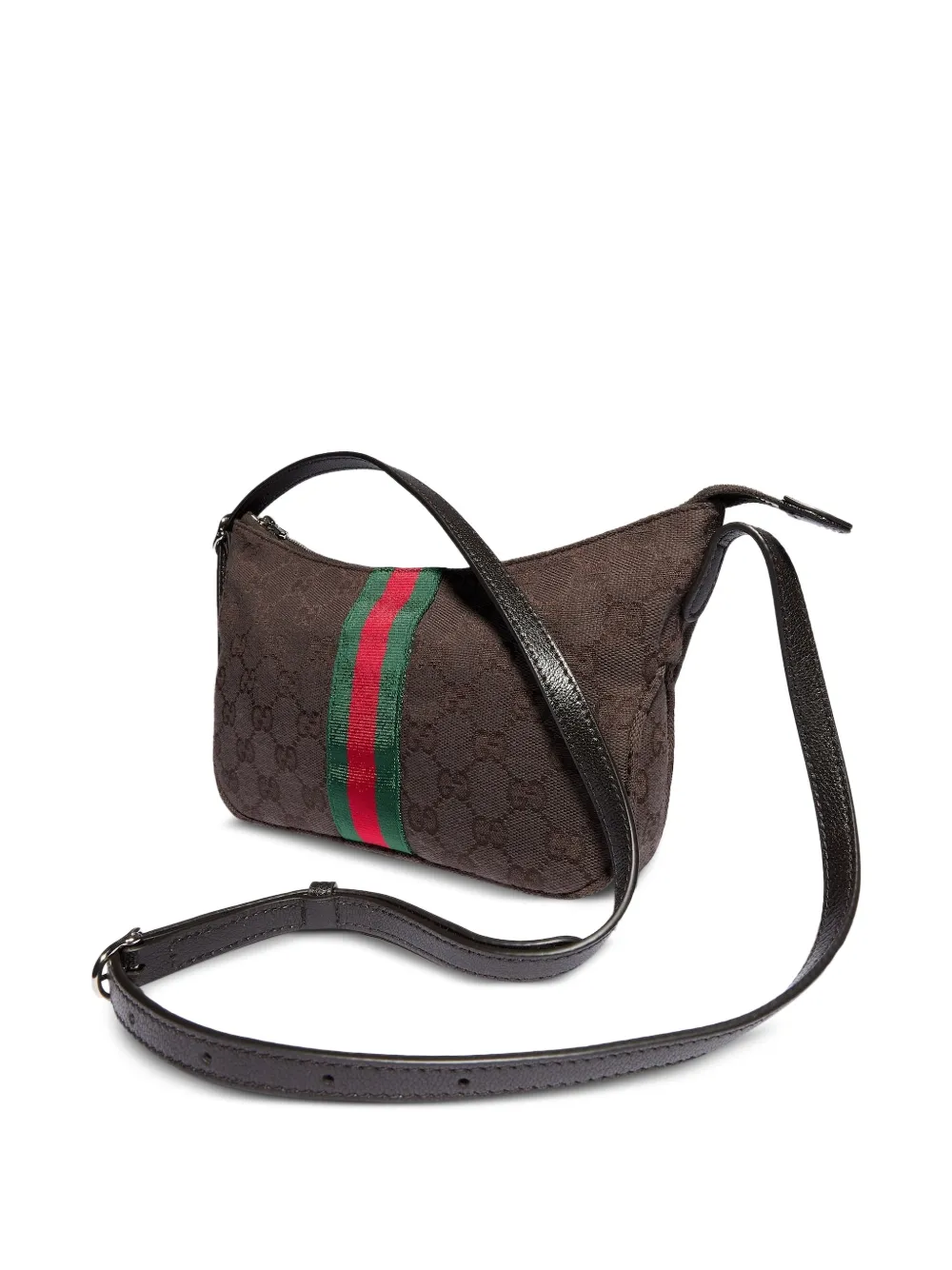Gucci Lunetta kleine schoudertas met Web-detail Bruin