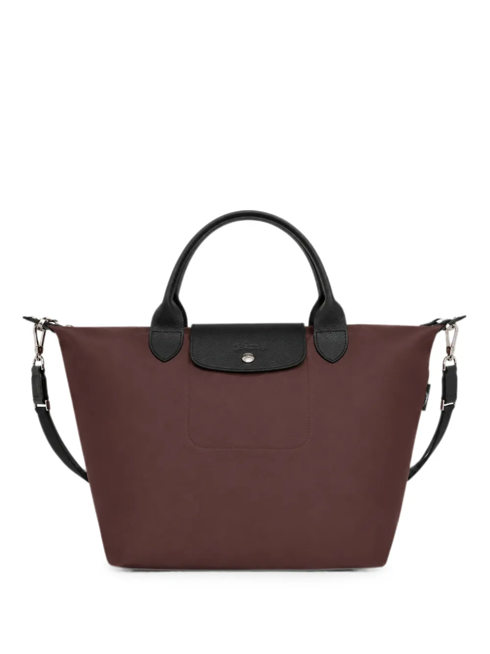 Longchamp LL Le Pliage leather-trim tote bag - Marrone