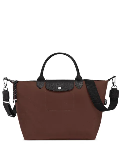 Longchamp tote Le Pliage con ribete de piel