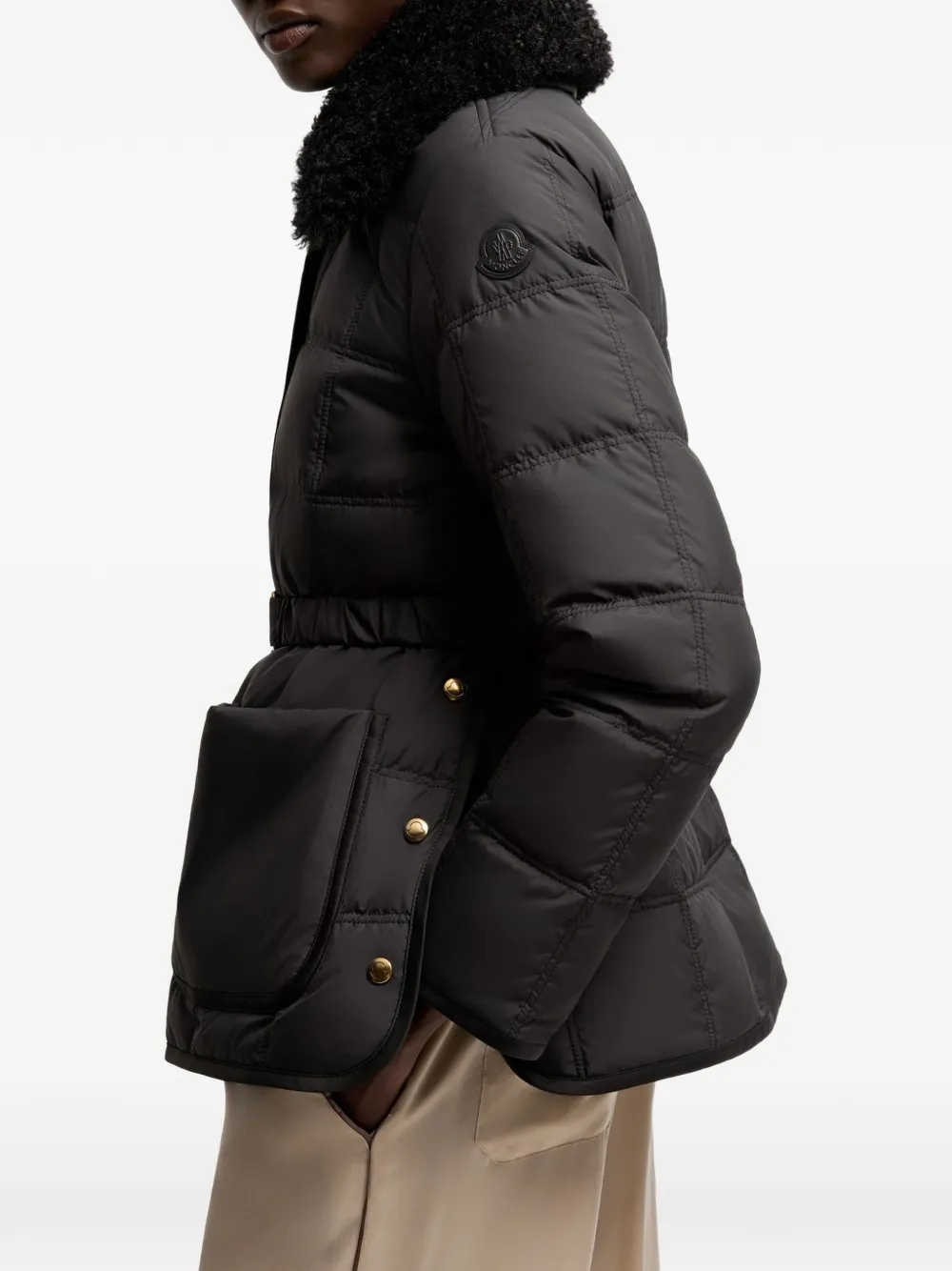 Moncler Cygnes donsjack met ceintuur Zwart
