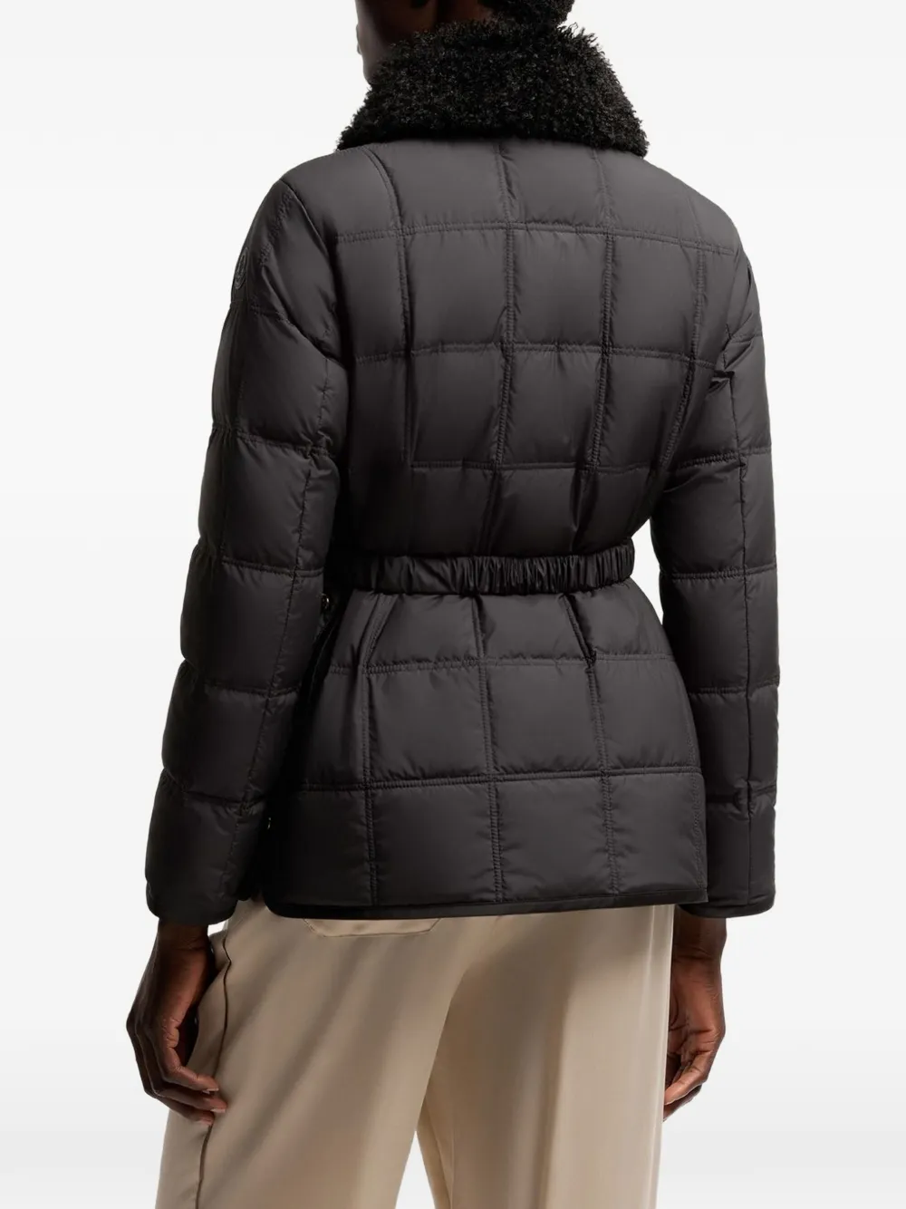 Moncler Cygnes donsjack met ceintuur Zwart