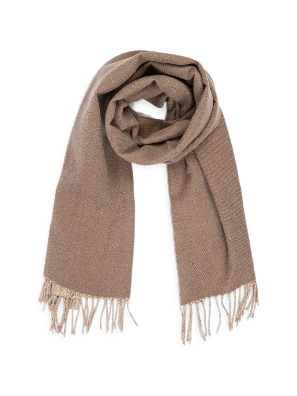 GOIA fringed reversible scarf - Toni neutri