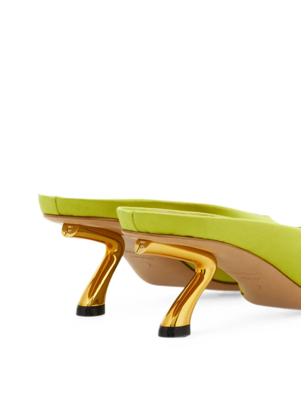 Ferragamo Muiltjes met sculpturale hak Groen