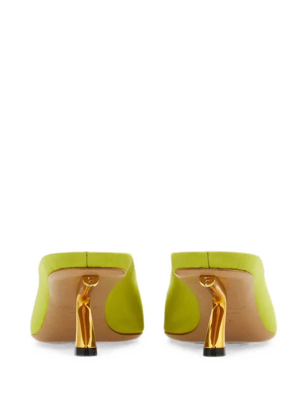 Ferragamo Muiltjes met sculpturale hak Groen