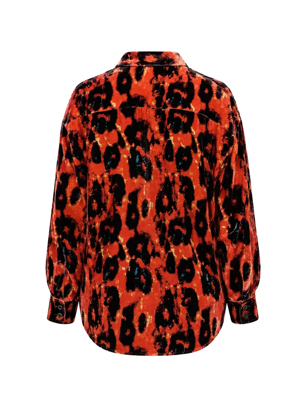 R13 Blouse met luipaardprint en verlaagde hals Rood