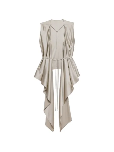 Helmut Lang draped-scarf sleeveless top