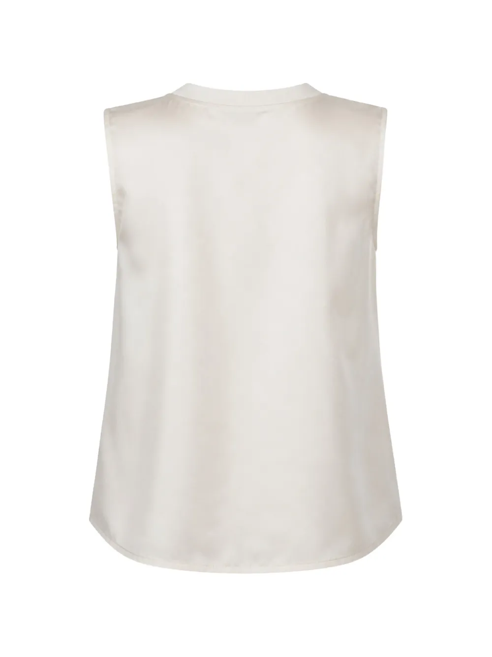 PATRICK ASSARAF Zijden tanktop met ronde hals Beige
