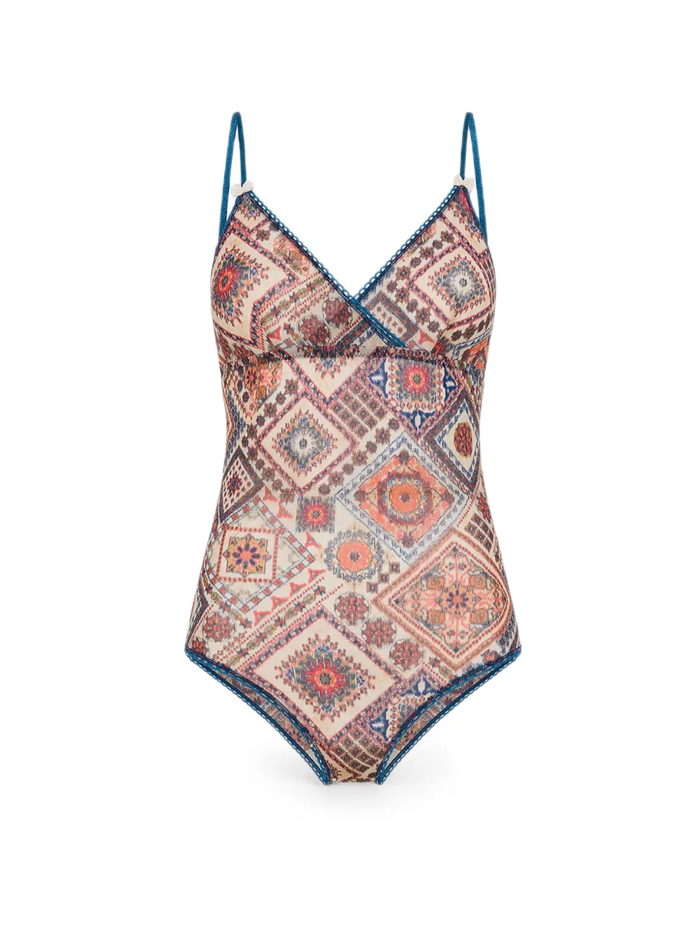 MOMONÌ Tore body met grafisch patroon Beige