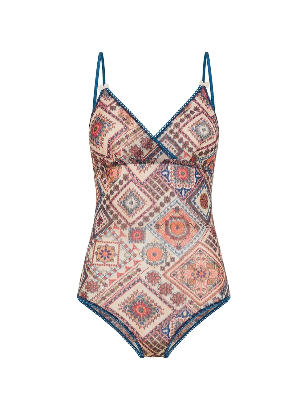 MOMONÌ Tore graphic-pattern bodysuit - Nude