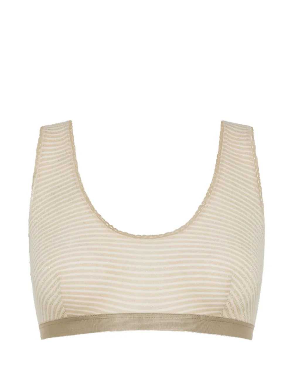 MOMONÌ Poppies striped jersey bra - Nude