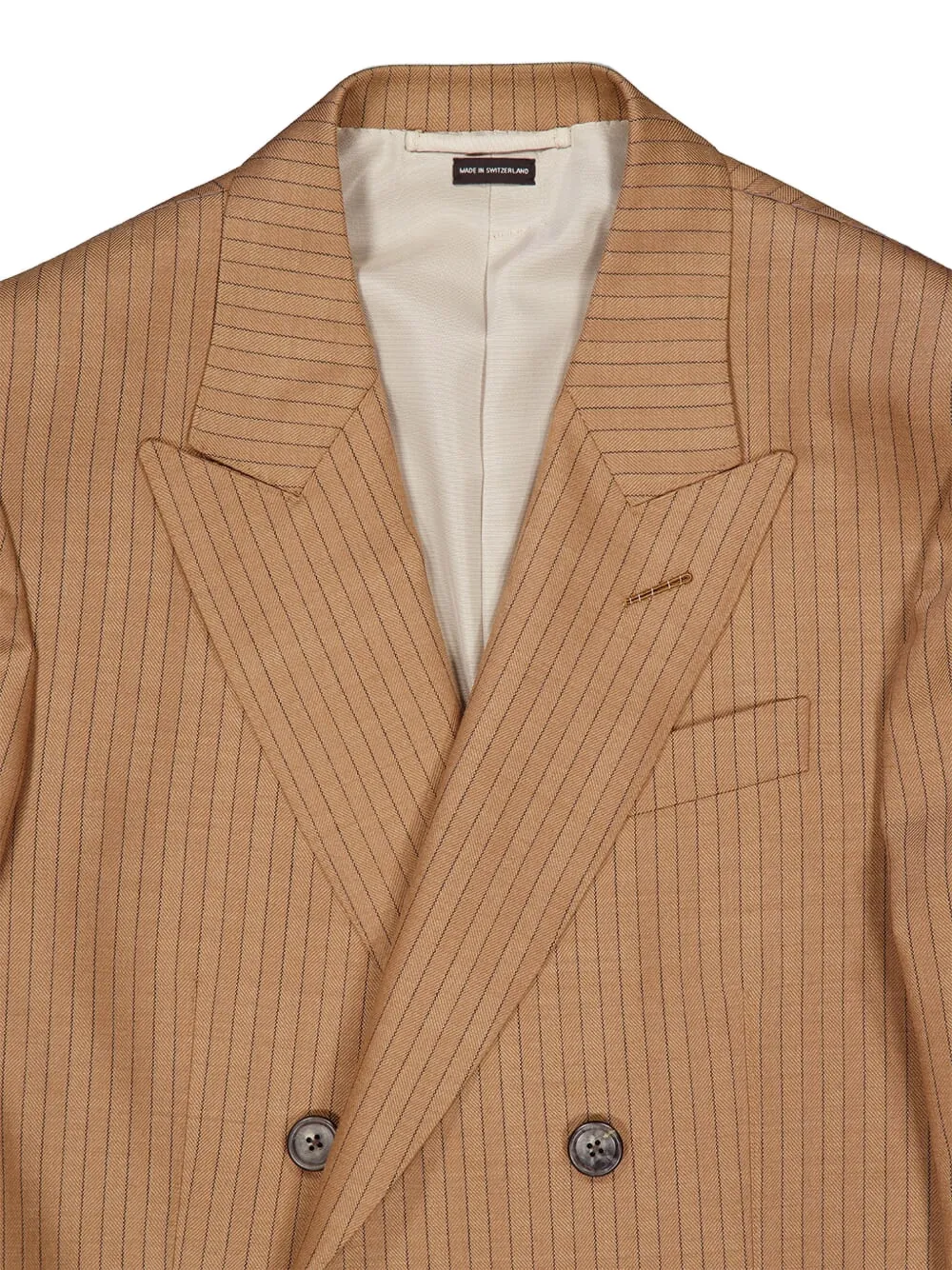 TOM FORD Jack met dubbele rij knopen en strepen Beige