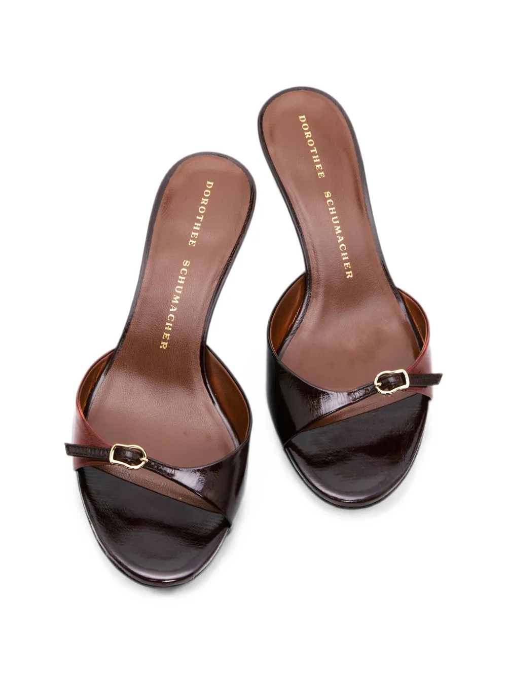 Dorothee Schumacher Crackle Shine buckle-detail heeled sandals Bruin