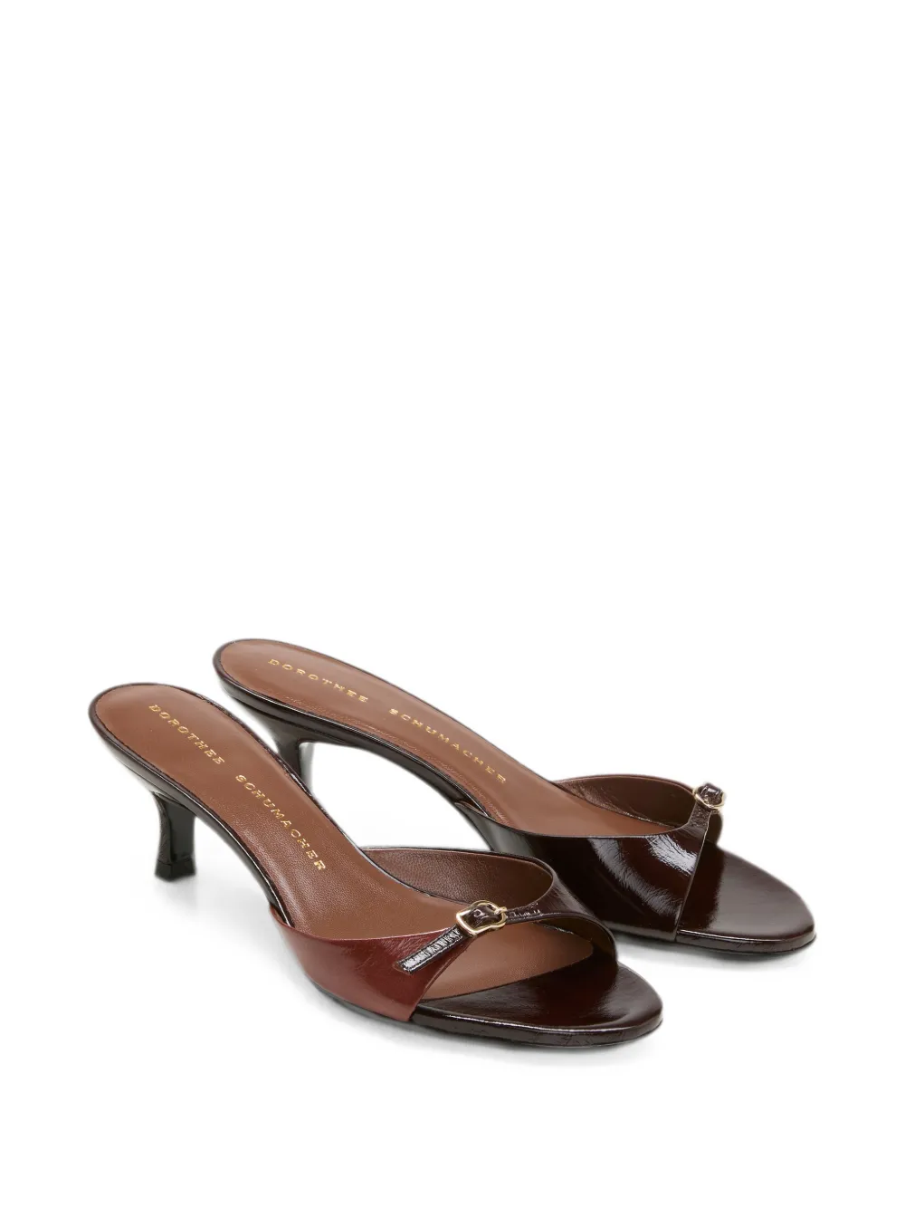 Dorothee Schumacher Crackle Shine buckle-detail heeled sandals Bruin