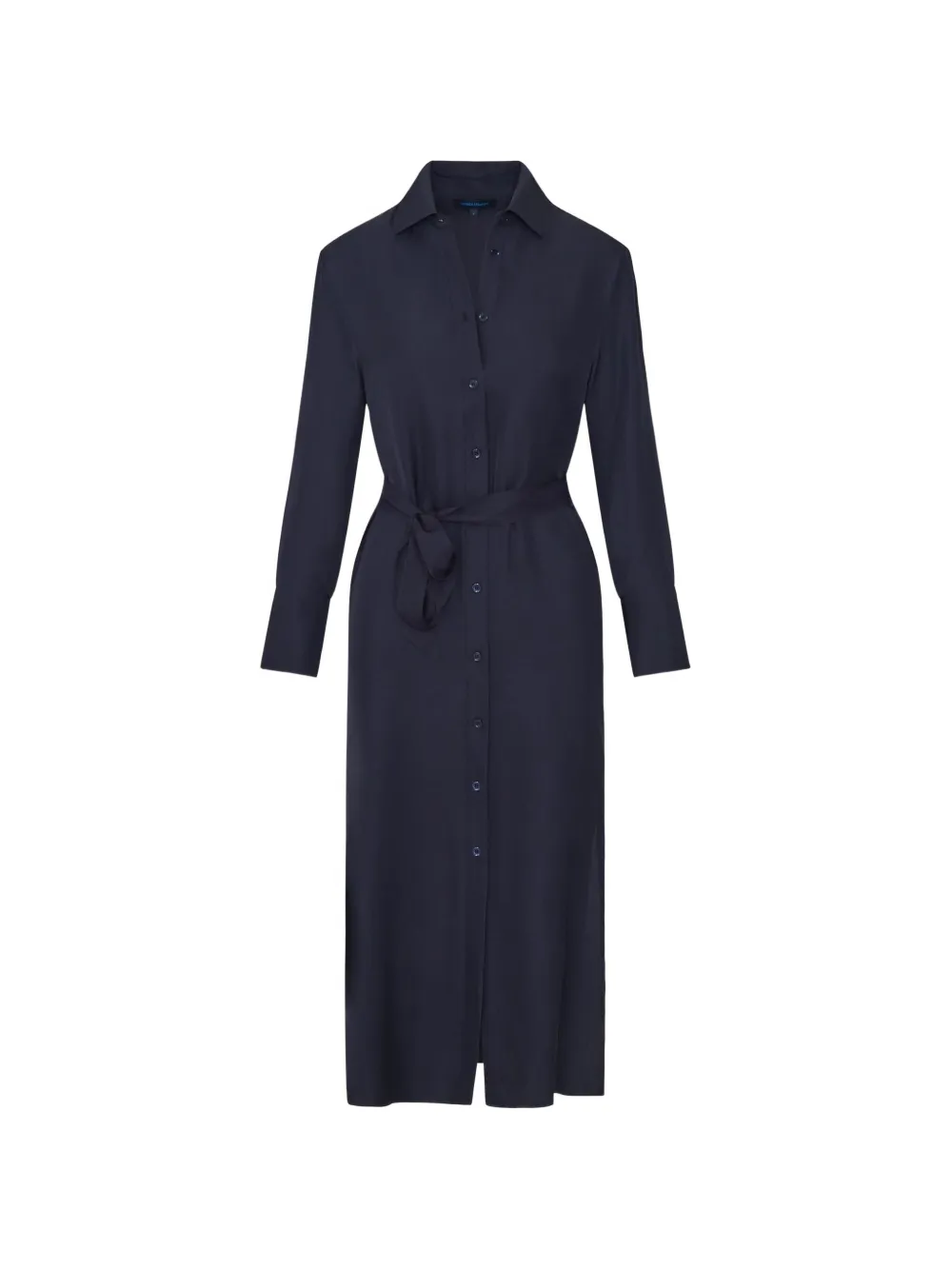 PATRICK ASSARAF long-sleeve belted midi shirt dress - Blau