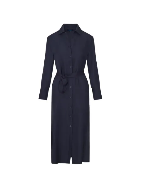 PATRICK ASSARAF long-sleeve belted midi shirt dress
