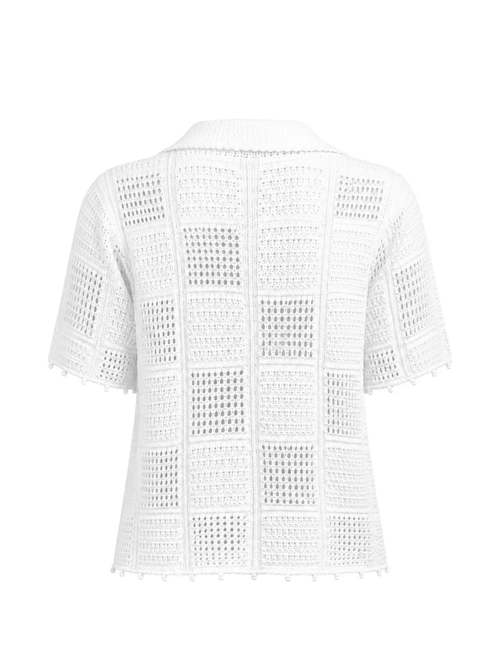 Autumn Cashmere Blouse met patchwork en bobbel afwerking Wit
