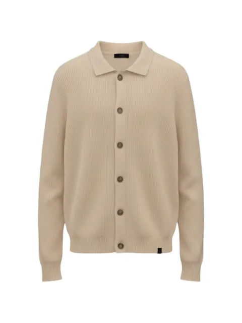 Fay ribbed-knit polo cardigan