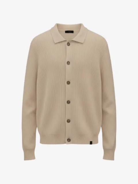 Fay Cardigan stile polo in maglia a coste