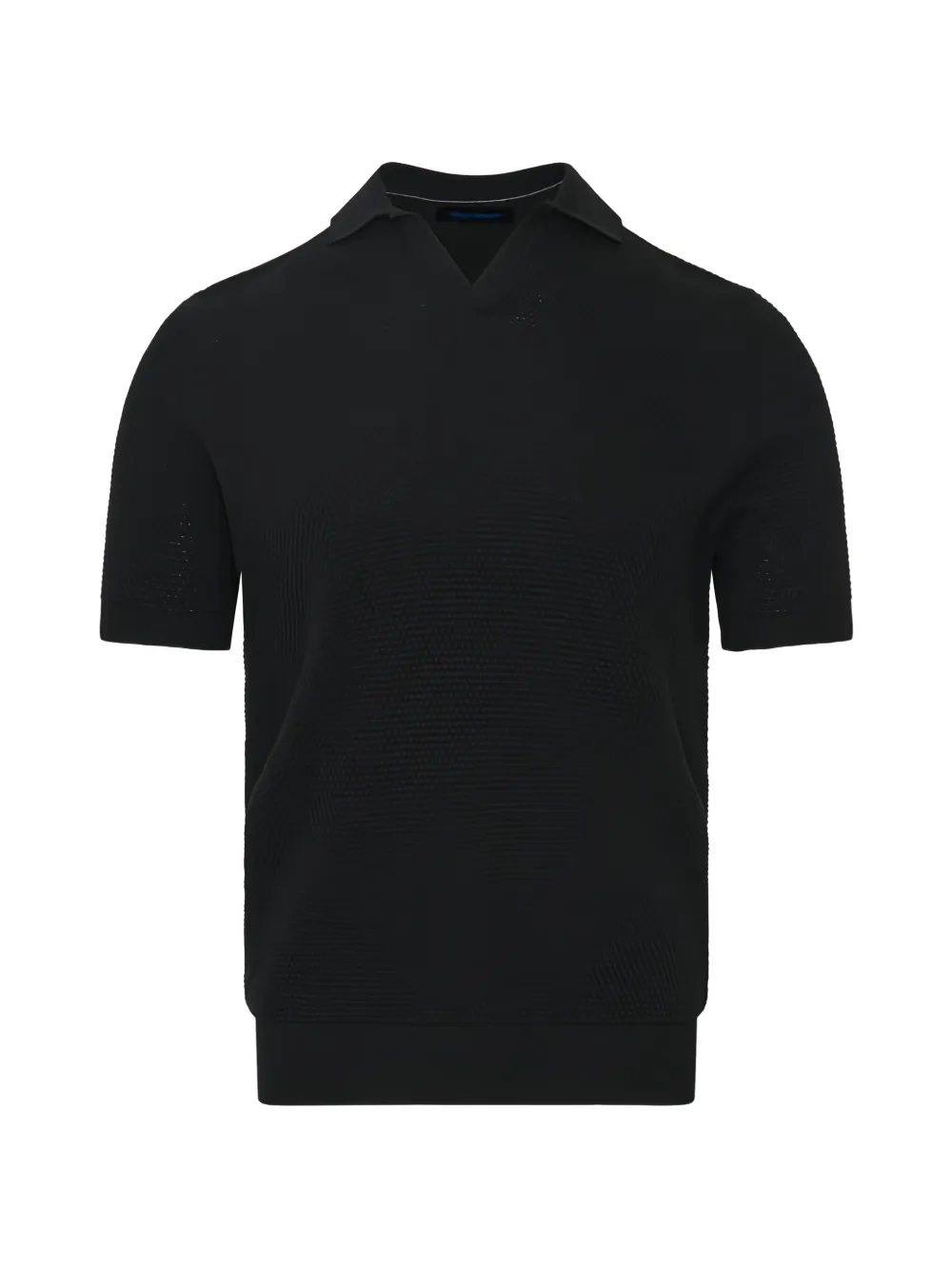 Pya Bubble-knit Johnny-collar T-shirt In Black