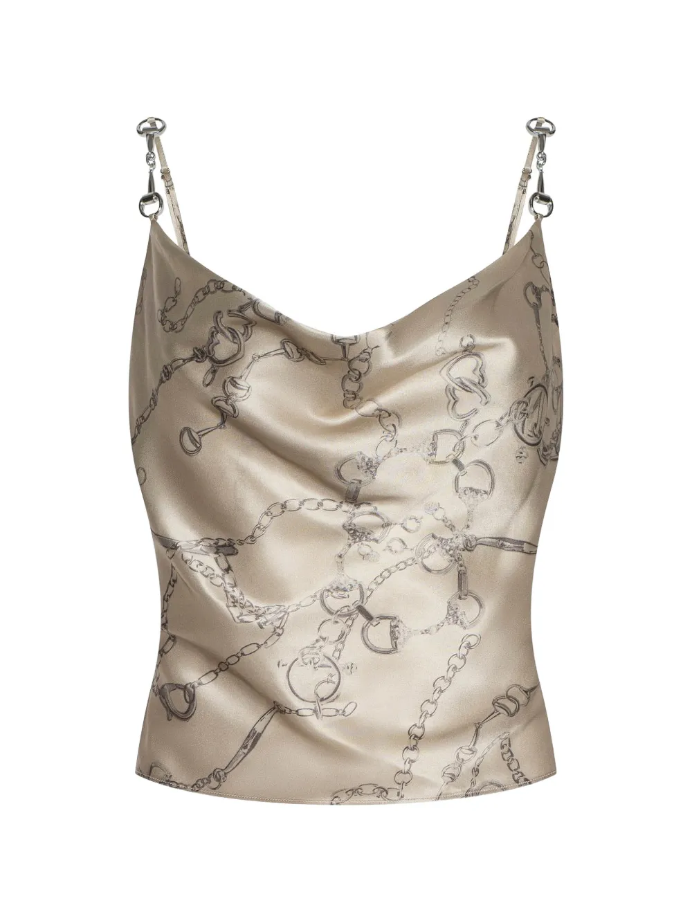 L'Agence Calista horsebit-print top - Toni neutri