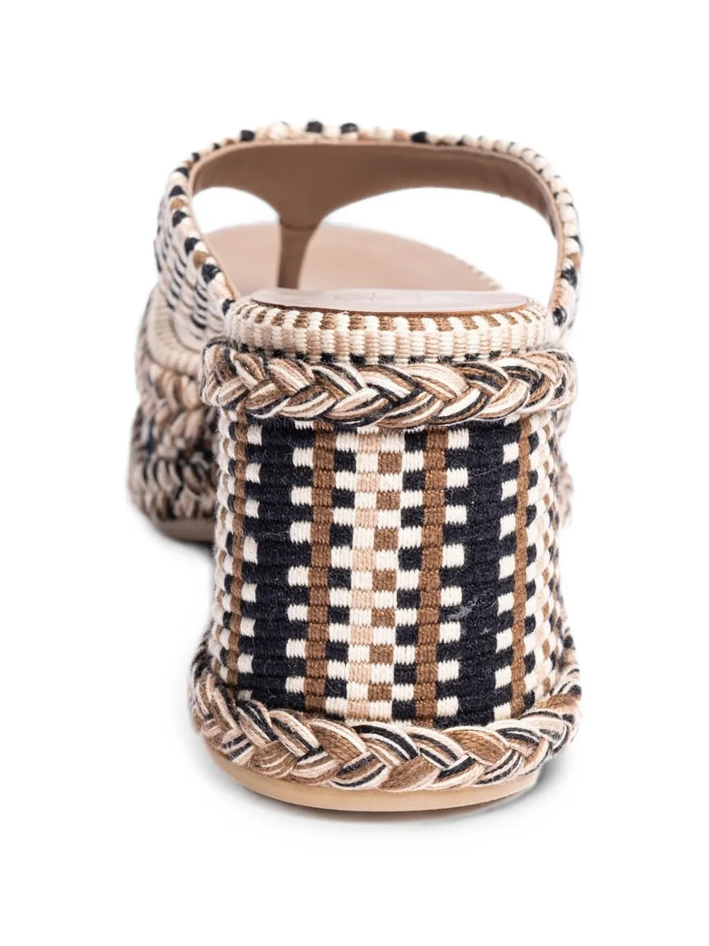 AMAMBAIH Ramona geweven sandalen met plateauzool Beige