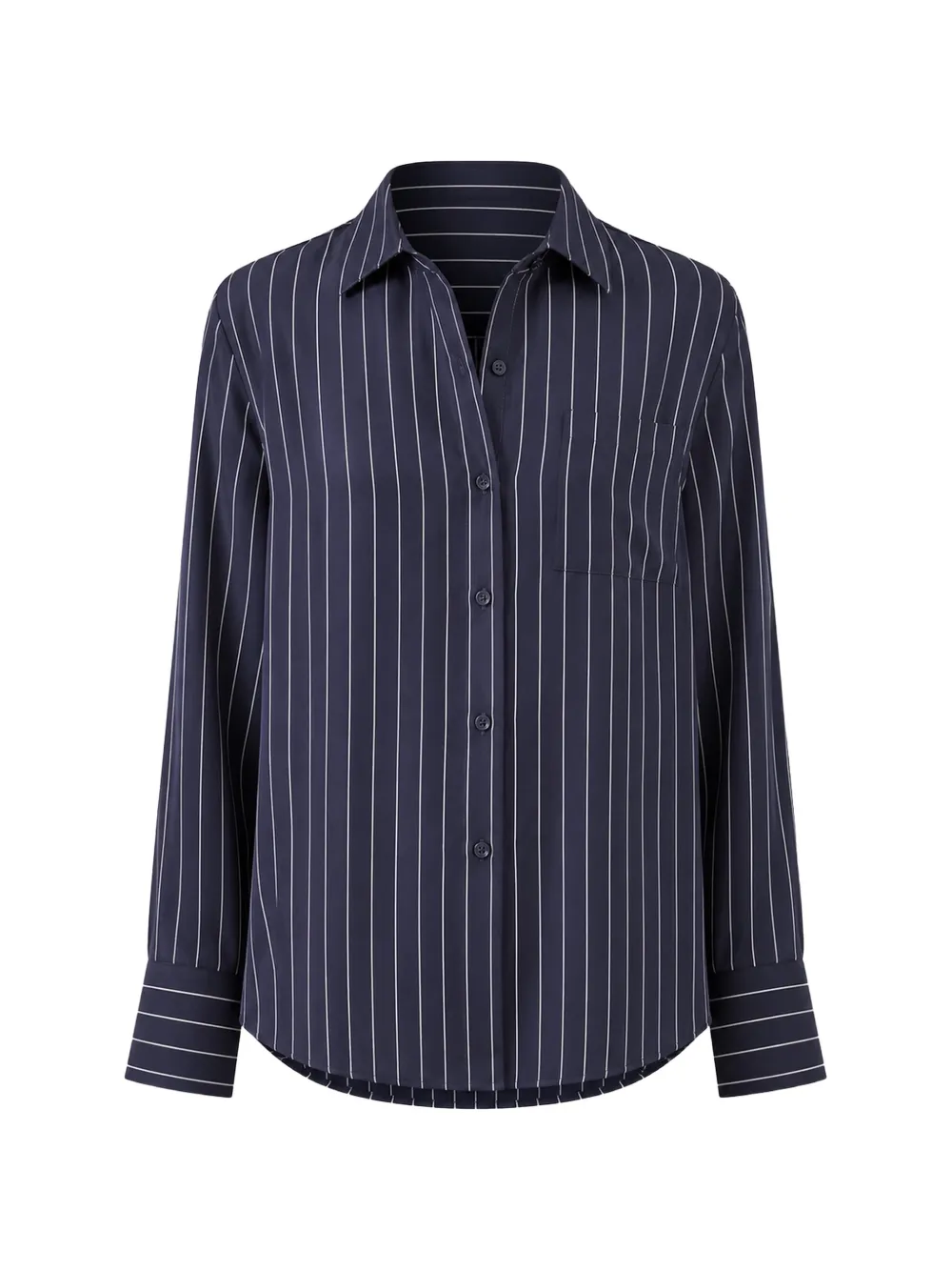PATRICK ASSARAF stripe-pattern silk shirt - Blue