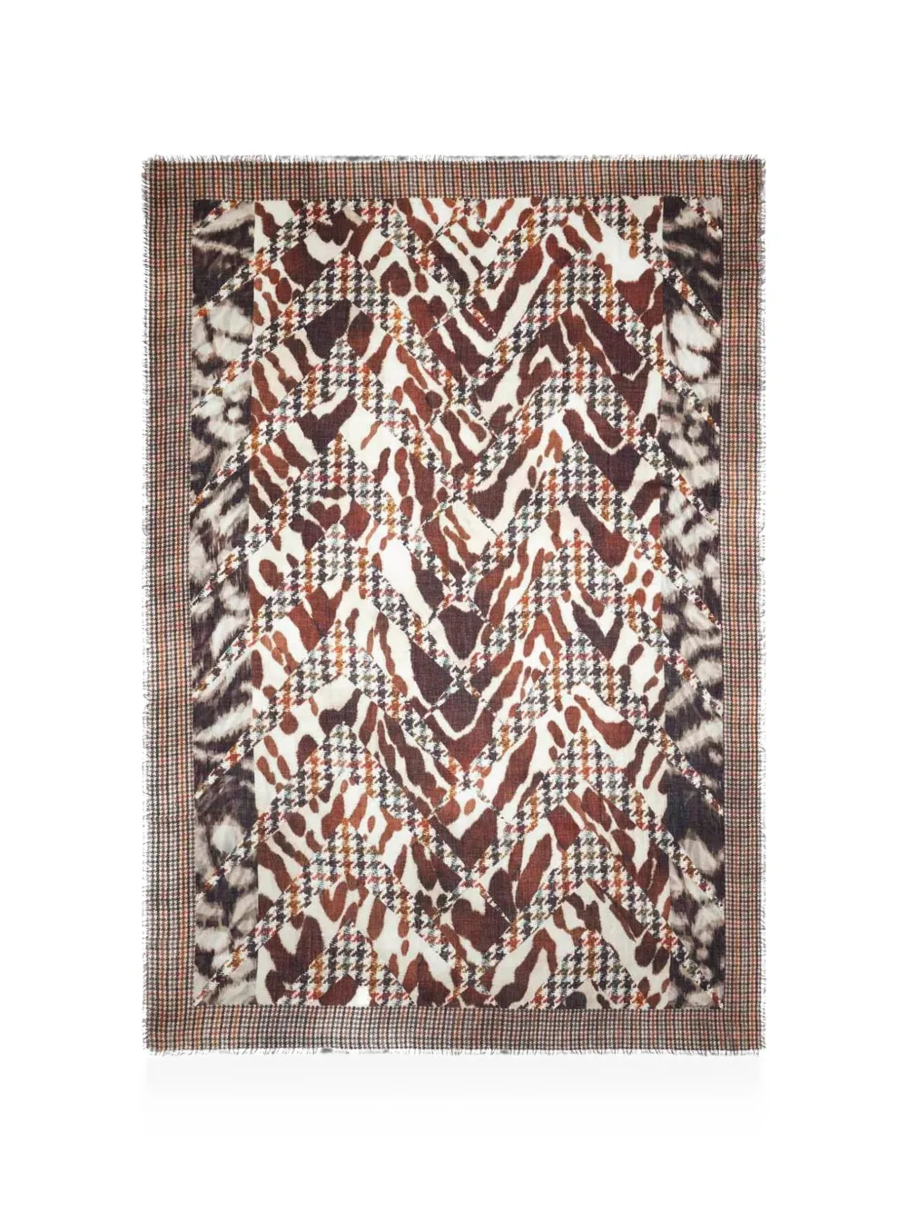 Pierre-Louis Mascia printed frayed-edge scarf - Toni neutri