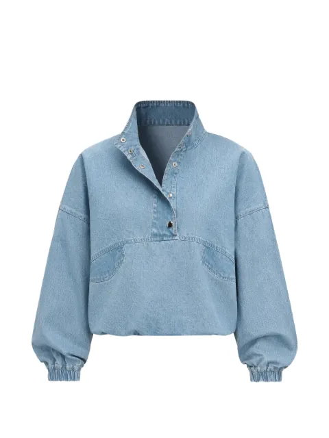 rag & bone Miramar press-stud funnel-neck denim top