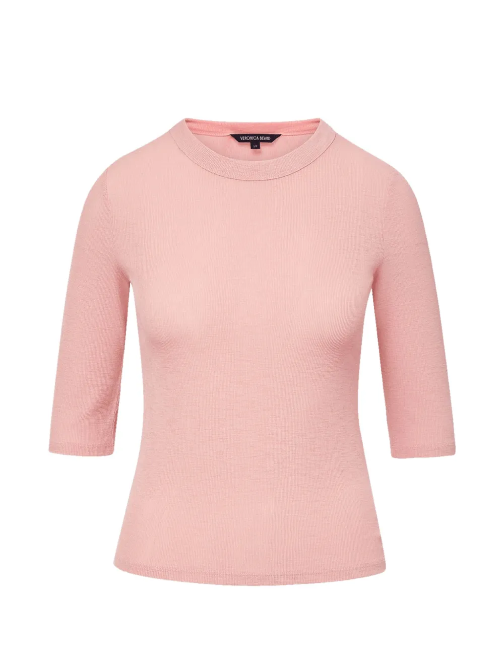 Veronica Beard Auclair Ribbed-knit Top In Pink
