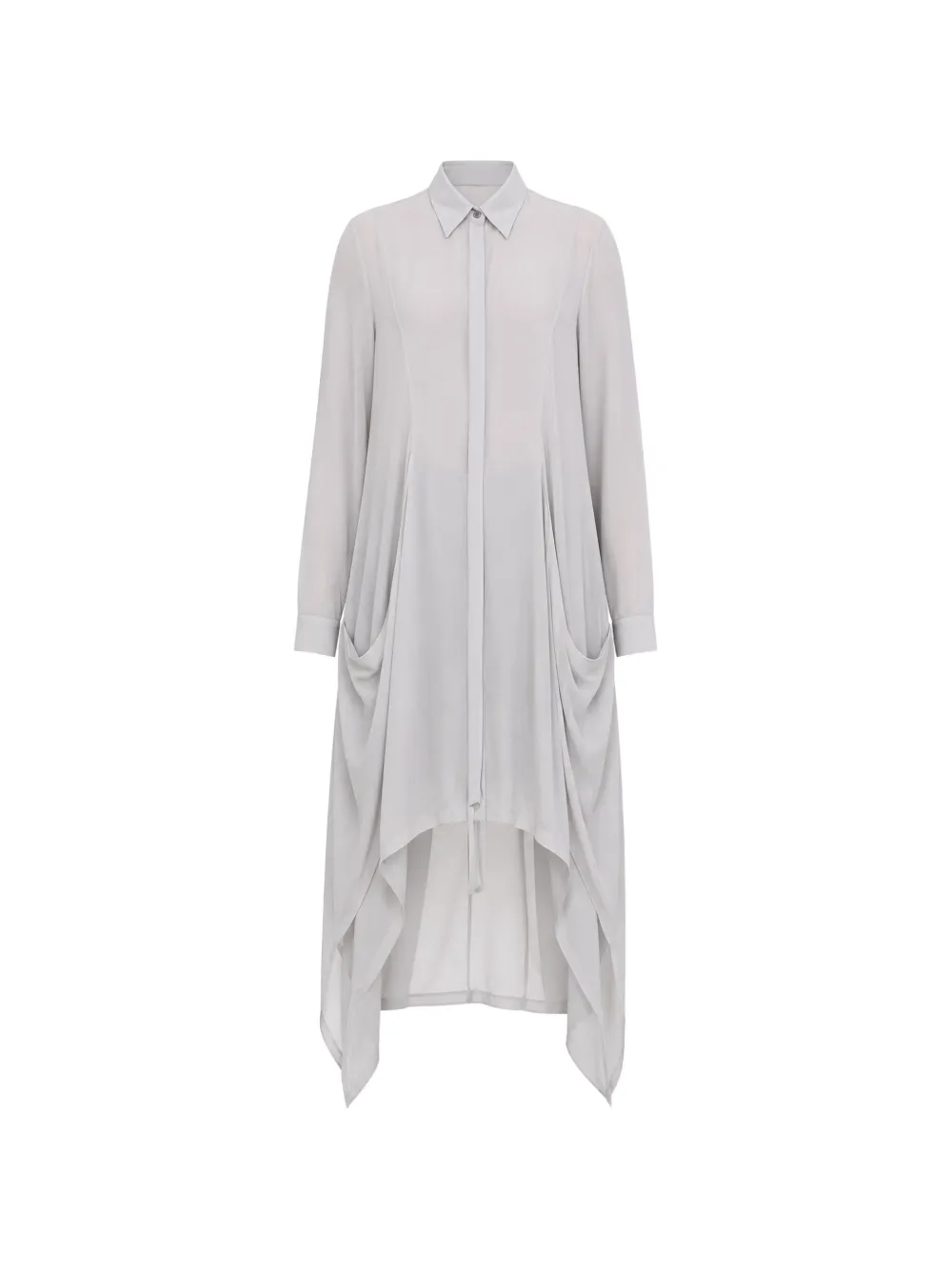 La Haine Inside Us asymmetric draped long shirt - Grigio