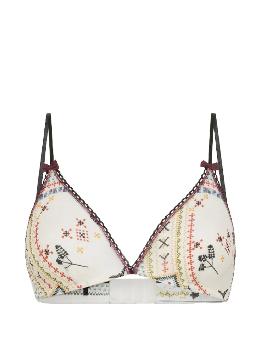 MOMONÌ Amethist printed triangle bra - Bianco