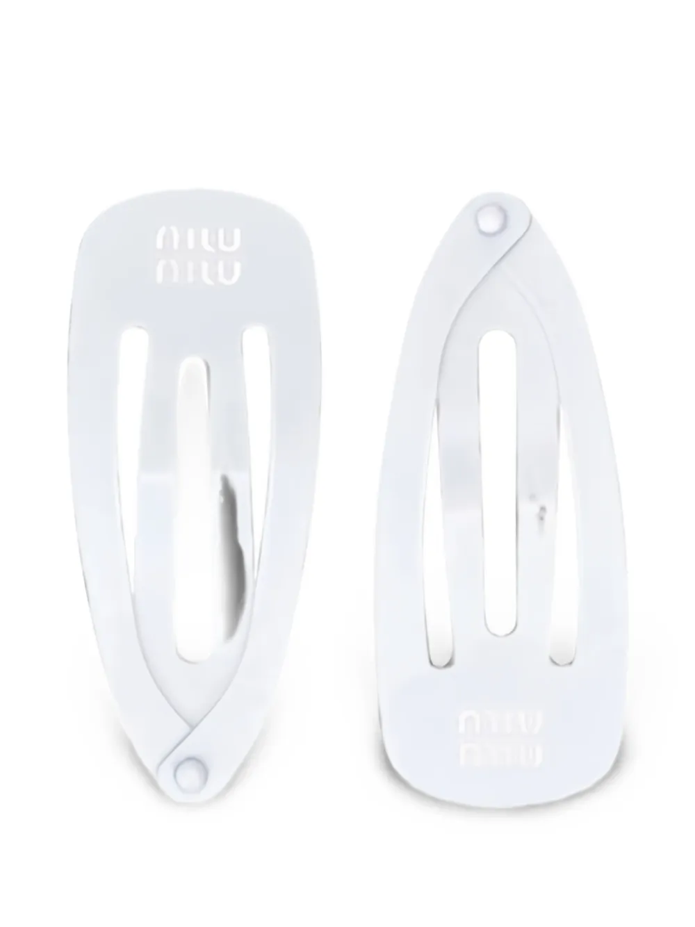 Miu Miu logo-embossed hair clips - Weiß