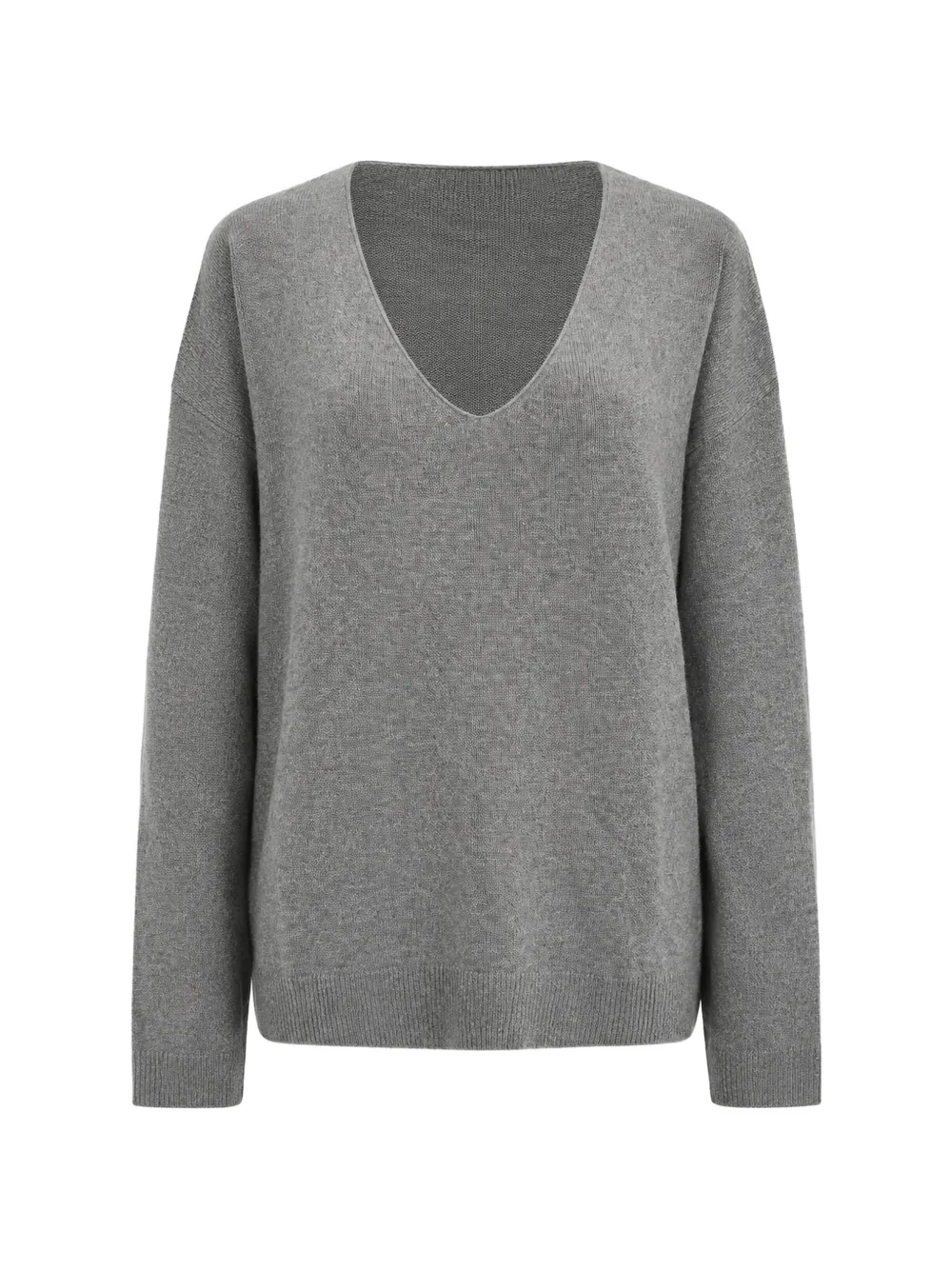 Le Kasha Knitted V-neck Sweater In Gray