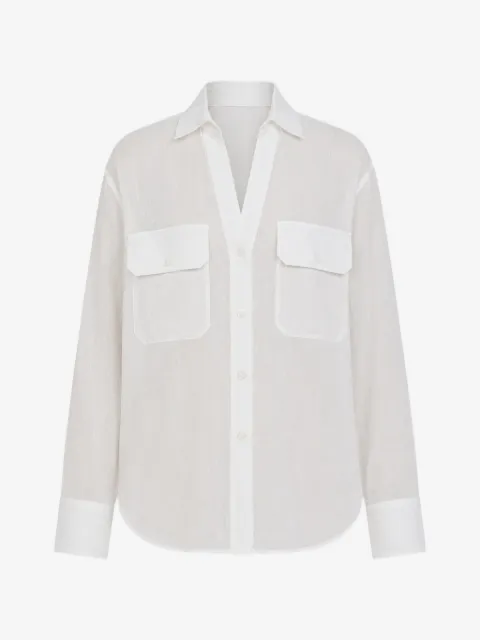 Kulson camisa con bolsillos y solapa
