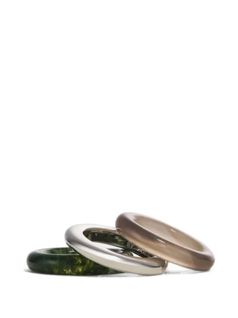 By Pariah Stack Trilogy agate rings (set ot three)