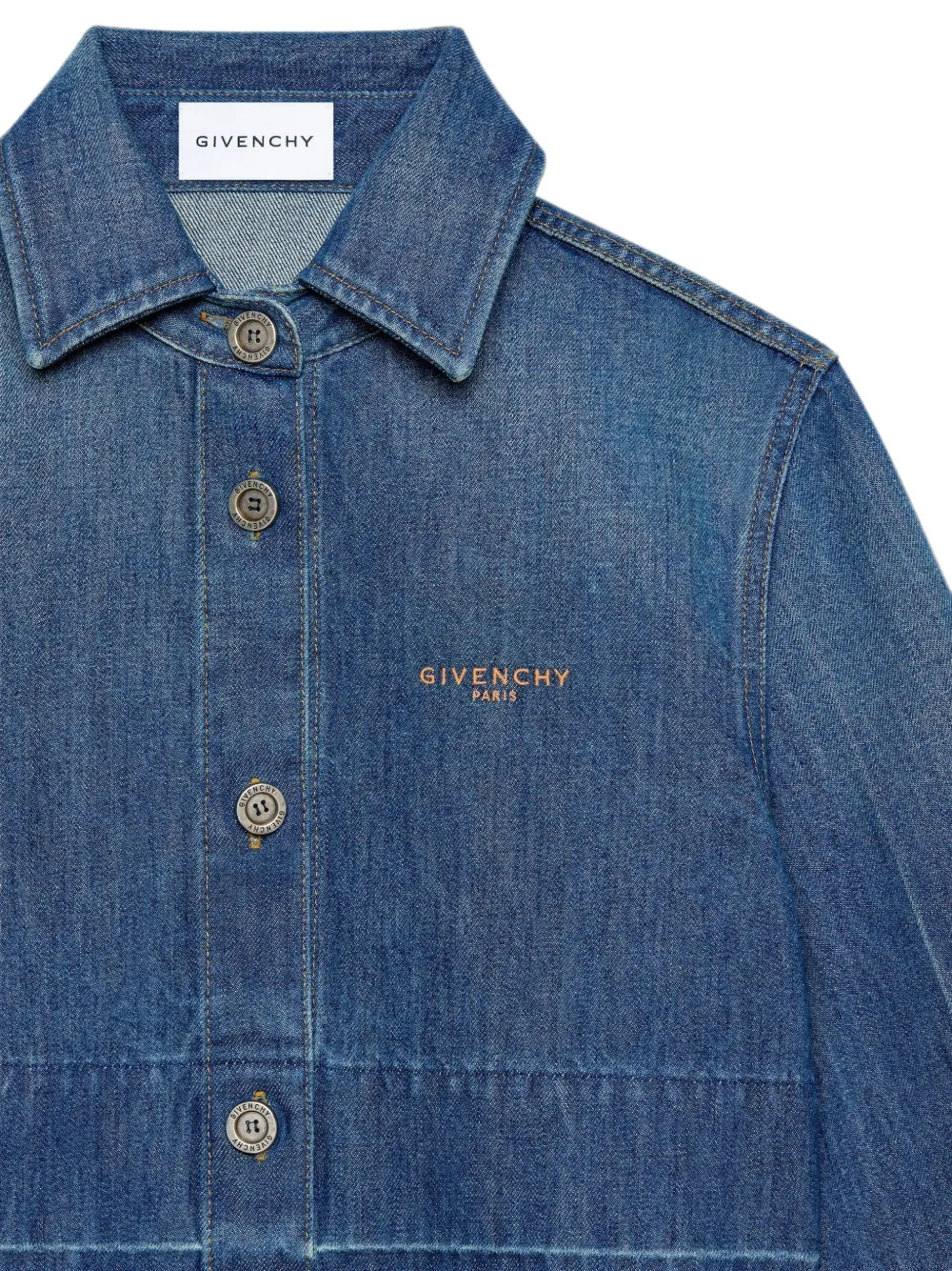 Givenchy Cropped denim jack Blauw